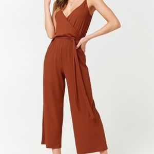 Rib Knit Rust Orange Jumpsuit nwot